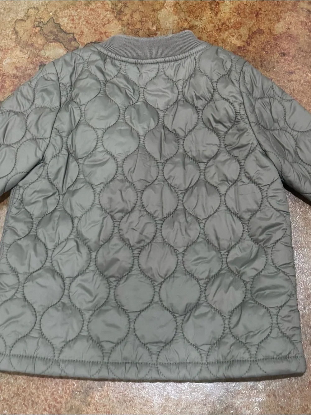 GAP Kids Quilted Olive Green Jacket - Lightweight Button-Front